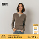 森馬（Semir）毛衣女短款假兩件含羊毛針織衫2024冬季新款修身保暖軟糯v領(lǐng)內(nèi)搭 白咖色調(diào)00415 M /155/80A