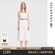 歌力思（ELLASSAY）夏季新款100%棉法式方領(lǐng)簡(jiǎn)約優(yōu)雅無(wú)袖連衣裙女EWB352Y02100 白色織提花繡花 XS