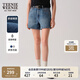Teenie Weenie小熊女裝牛仔褲2025年春夏新款簡(jiǎn)約休閑通勤時(shí)尚短褲 中藍色 M 165