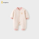 童泰（TONGTAI）嬰兒連體衣秋冬季純棉夾棉寶寶衣服新生兒哈衣薄棉爬服粉色80cm