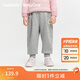 巴拉巴拉balaOne兒童長(cháng)褲女童寬松運動(dòng)束腳褲加絨保暖2025冬新款 淺花灰00205 90