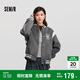 森馬（Semir）外套女刺繡拼接撞色寬松夾克2024冬季仿毛呢棒球服109724108004