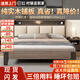 迎裕財實(shí)木1.8m軟包雙人床主臥現代簡(jiǎn)約單人出租屋床 橡木灰軟包床+20cm床墊+床頭柜*1 1.8*2米框架結構【促銷(xiāo)款】