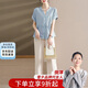 雪夕（XUEXI）中年媽媽夏裝套裝時(shí)尚短袖襯衫2025新款中老年女洋氣高貴雪紡上衣
