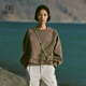 KOLON SPORT/可隆戶(hù)外休閑衣 女士防靜電梭織拼接圓領(lǐng)衛衣 LKMT5WT636-TA 灰褐 L 170/92A