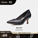 Clarks其樂女鞋紫羅蘭系列春季新款黑色高跟鞋小貓跟單鞋婚鞋 黑色 261674434 36