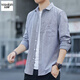 以純（YISHion）長(zhǎng)袖襯衫男士2025春秋季寸衣純色商務(wù)休閑襯衣免燙上衣夏季新款 9628灰色長(zhǎng)袖 2XL 建議140-160斤