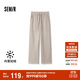 森馬（Semir）[商場(chǎng)同款]休閑褲女加絨長(cháng)褲簡(jiǎn)約冬2024仿呢闊腿褲101724127016A