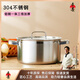 幸甚日本品牌304食品級不銹鋼湯鍋加厚無(wú)涂層煮鍋大容量電磁爐通用鍋 【適用1-3人】湯鍋 20cm 3.5L