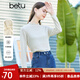 百圖betu女裝春季新款T恤泫雅風(fēng)蕾絲長袖時尚疊穿T恤女2301T15 米白 L