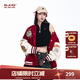 BJHG不計后果紅色棒球服男款秋季2025新款潮牌呢子外套美式夾克上衣女 朱纓紅 M