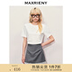 MAXRIENY【浪漫度假-商場同款】華麗感花朵釘珠甜美純白上衣 本白 L 03/38