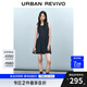 UR七夕2025春季新款女裝撞色蕾絲蝴蝶結無(wú)袖牛仔連衣裙UYY850049 靛藍 S