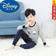 迪士尼（Disney）兒童純棉內衣套裝棉男童秋衣秋褲男孩春秋冬薄款線(xiàn)衣線(xiàn)褲睡衣 灰色小熊-喜 140碼-適合身高125-135cm