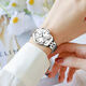 勞力士王子新款情侶手表一對非機械石英表自動(dòng)超薄防水簡(jiǎn)約氣質(zhì)專(zhuān)用男女對表 升級版本色白盤(pán)-女表+送皮表帶