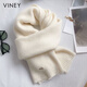 VINEY圍巾女2025新款秋冬季針織毛線保暖圍脖圣誕節(jié)元旦禮物送女友老婆 奶白色-高端禮盒裝