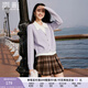 香影假兩件針織開(kāi)衫女2025冬季新款含羊毛拼接軟糯風(fēng)紫色毛衣上衣 紫色 S