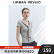 UR2025秋季新款女裝簡(jiǎn)約設計感披肩式修身短袖T恤UWU450013 花灰 M