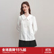樂(lè )町大方領(lǐng)襯衫蕾絲可拆卸蝴蝶結系帶2025年春季新款內搭女上衣 亮白（現貨） S