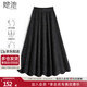 她池半身裙2025秋裝新款女裝時(shí)尚亮絲松緊腰大擺高腰中長(cháng)裙