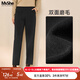 MsShe大碼女裝2025秋冬【加厚保暖雙面磨毛】胖mm高腰哈倫長(cháng)褲子 A款黑色現貨偏小半個(gè)碼 3XL