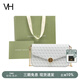 VANESSA HOGAN VH女包山茶花信封包高級感包包老花鏈條小包單肩斜挎包生日禮物 灰色+綠野仙蹤禮袋