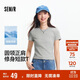 森馬（Semir）涼感T|短袖T恤女短款刺繡修身2025基礎(chǔ)圓領(lǐng)正肩夏裝109325100007