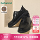 熱風(fēng)（Hotwind）25年春季男士時(shí)尚休閑鞋時(shí)髦復(fù)古 休閑都市休閑皮鞋 01黑色（系帶款）H77M25101 41 255mm