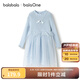 巴拉巴拉balaOne童裝兒童連衣裙女2025秋冬新款公主裙針織網(wǎng)紗裙 藍(lán)色調(diào)00388 120