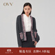 OVV秋冬熱賣(mài)女裝撞色羊毛粗棒針手工感針織休閑開(kāi)衫外套 深灰（凈色）A5 XL
