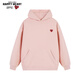 查爾斯桃心連帽衛衣男女情侶同款純色基礎百搭加絨加厚套頭上衣粉紅色M