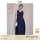 旅途原品ltyp 皺感天絲棉立裁花苞連衣裙 極簡(jiǎn)顯瘦無(wú)袖背心裙女秋 深海藍 M