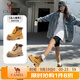 駱駝（CAMEL）【山丘3.0】翻蓋工裝靴輕量增高經(jīng)典馬丁靴 L25W076017 土黃 38