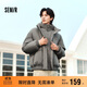 森馬棉服男設計感假兩件冬外套厚款保暖立領(lǐng)棉衣繡花107824112103