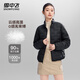 雪中飛羽絨服女短款2025冬季韓版修身百搭輕薄90絨外套黑色L