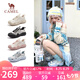 駱駝（CAMEL）【沈月同款】登山鞋女機(jī)甲戶外丑萌鞋 L25M202007 米/銀/藍(lán) 37