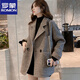 羅蒙（ROMON）西裝外套女士2025春季新款韓版英倫風(fēng)毛呢寬松顯瘦休閑小西服上衣 咖啡色【加棉】 加厚 M 建議100-115斤