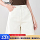 百圖betu女裝2025夏季新款牛仔褲夏日多色環(huán)保水洗牛仔短褲女2503T77 白色 M