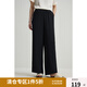 獨束【雙版涼涼褲】寬松隨性垂感直筒褲夏裝新款休閑褲子 松露黑-加長(cháng)款 XL (尺碼：3)