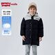 LEVI'S李維斯童裝男女童長(cháng)款羽絨服冬季防寒保暖外套 黑美人 150/72 