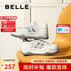 百麗厚底增高小白鞋女輕盈運動(dòng)休閑板鞋B1831BM4 米白/銀 38