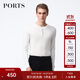 PORTS寶姿男裝毛衣絲絨混紡半開(kāi)襟鈕扣套頭毛衣男上衣MV9K041DKI001 WHITE M M