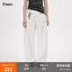 fano studios范洛Fano 極簡(jiǎn)垂感微彎刀修飾腿型一字袋牛仔褲女2025新款夏薄款 白色 現貨 M