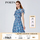 PORTS寶姿春夏新品女裝短袖長(cháng)連衣裙LM8D107MPS167 霧霾藍印花 XS 2