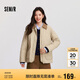 森馬（Semir）[商場(chǎng)同款]棉服女中長(zhǎng)款輕薄寬松拼接翻領(lǐng)2024冬棉衣101724112007