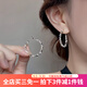 伊黛兒耳針耳圈碎銀子大圓圈素圈耳扣耳環(huán)2025新款爆款高級(jí)耳飾生日禮物 E4044碎銀子耳圈