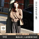 歌力思（ELLASSAY）【博主同款】秋季新款100%綿羊毛東方簡奢風(fēng)闊腿條紋休閑褲女 灰條紋 S