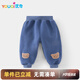 優(yōu)奇兒童褲子秋冬季寶寶加絨長褲嬰幼兒加厚保暖衛(wèi)褲男小童外穿褲