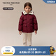Teenie Weenie Kids小熊童裝24冬男女寶仿羊羔絨翻領(lǐng)三防羽絨服 酒紅色 120 cm