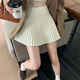 簡(jiǎn)輕逸秋冬毛呢白色半身裙百褶裙2025新款短裙高腰a字裙半裙高級小個(gè)子 芭蕾風(fēng)A字毛呢百褶半身裙【杏色】 M 【腰圍68】